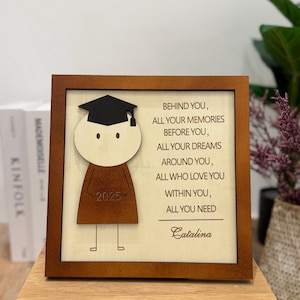 Plaque de citation personnalisée inspirante, ornements de remise des diplômes en bois personnalisés, souvenirs de remise des diplômes inspirants, cadeaux de remise des diplômes