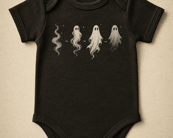 Body per neonato a forma di fantasma – Completo neutro per Halloween – Simpatico regalo spettrale per baby shower