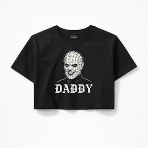 Hellraiser Pinhead Crop Top – Horror Daddy Shirt – Gothic Horror Crop Tee – Alt Streetwear Gift