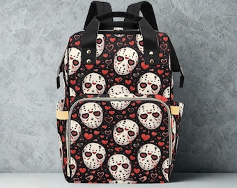 Jason Horror Luiertas, Spooky Mom-rugzak, Slasher-babytas, Gothic kraamcadeau