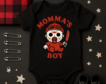 Mama’s Boy Baby Bodysuit – Gothic Mother’s Day Gift – Spooky Baby Outfit – Boy Mom Gift