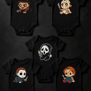 Baby Slasher Bodysuit or Infant T-Shirt – Cute Horror Baby Clothes – Halloween Outfit – Spooky Mom Gift – Horror Baby Shower