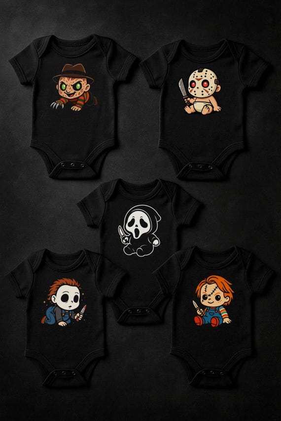Slasher Baby Bodysuit • Horror Movie Baby Shirt • Spooky Halloween Infant Outfit