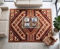8x10 Red Afghan Navajo Style Rug, Custom Size Hand-Knotted Wool Area Rug for Living Room, Bedroom & Home Office product logo