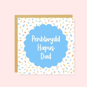 Cerdyn Penblwydd Hapus Dad / Geburtstagskarte Dad / Cerdyn Dad / Dad Karte / Welsh Dad Karte / A6