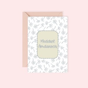 Cerdyn Meddwl Amdanoch / Tarjeta galesa pensando en ti / Cerdyn Cydymdeimlad / Tarjeta de simpatía / Tarjeta de felicitación galesa / A6