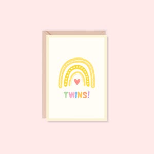 Carte de jumeaux / Carte de jumeaux de nouveau bébé / Carte de naissance de jumeaux / Jumeaux filles / Jumeaux garçons / A6