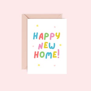 Happy New Home-kaart / Verhuiskaart / Verhuiskaart / Inwijdingsfeestkaart / Gefeliciteerdkaart / A6-kaart