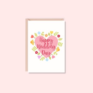 Élégante carte « Happy Wedding Day » / Carte de mariage heureux / Carte de couple heureux / Sur votre carte de mariage / Carte spéciale de couple / A6