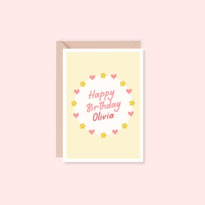 PERSONALISED Happy Birthday Name Card / Name Birthday Card / Personalised Birthday Card / Name Card / A6
