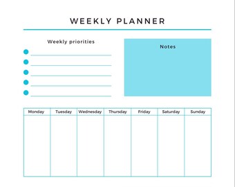 Printable Weekly Planner - Etsy