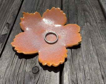 Orange Sorbet porcelain trinket dish