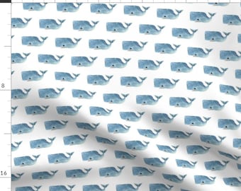 Snuggly Fabric Choose Your Cut Light Blue Whales Minky Michael Miller Polyester 58 wide SMZ7673-LBLU Ocean Soft