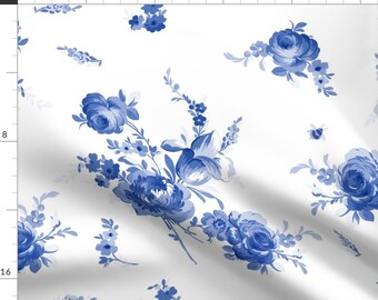 Blue Roses Fabric Etsy