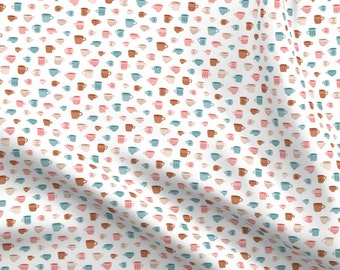 Coffee Cups Mugs Drinks Cafe 4 Parallel Stripes Cotton Fabric BTY D786.44