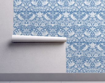 Blue White Wallpaper Etsy