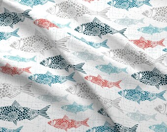 Fish Bowls Fishbowls Swimming in Circles Cotton Fabric Print by the Yard D759.29