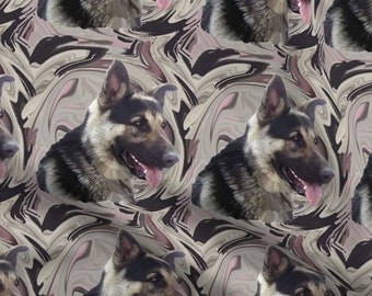 Black Alsatian German Shepherd Watercolour Splatter Etsy