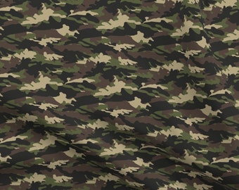Flannel Military Max Army Soldiers Green Men on White Cotton Fabric Fat Quarter