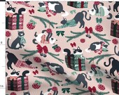 Christmas Kitty Cats Fabric - Fair Isle Knittens By Nanshizzle - Pet Cat Presents Christmas Cotton Fabric By The Yard With Spoonflower