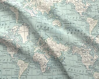 World Map Fabric