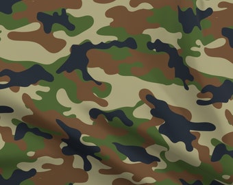 SMALL CAMO BROWN TAN GREEN BLACK COTTON FABRIC BTHY