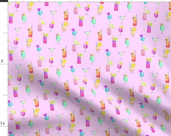 Fabric Lewis /& Irene Cocktail hour fizz on lilac grey fat quarter mtr cotton