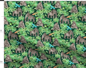 Gorillas Silverbacks Gorilla Primates Jungle Foliage Howard Robinson Elizabeth/'s Studio Rare HTF Sold By The FAT QUARTEr Please READ Listing