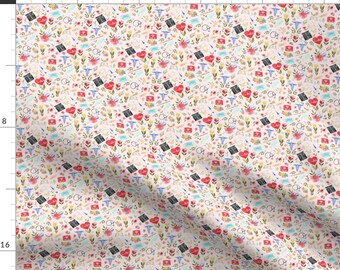 1112 Nurse Tossed Allover Fabric; Fabric By the Yard; Fat Quarters to Full Yards;