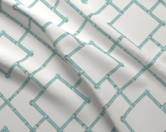 Jason Yenter Fabric Diaphanous By In The Beginning Trellis Turquoise #7ENC3-27