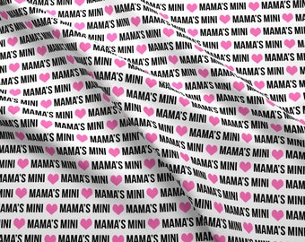 Mama's Mini Fabric - Mama's Mini Girls Name Text Font Fabric Cute Design By Charlottewinter - Cotton Fabric By The Yard With Spoonflower