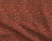 Persian Rug Fabric - Heriz Fans Red By Amyvail - Persian Rug Traditional Ornate Patterned Heriz Cotton Fabric By The Yard With Spoonflower