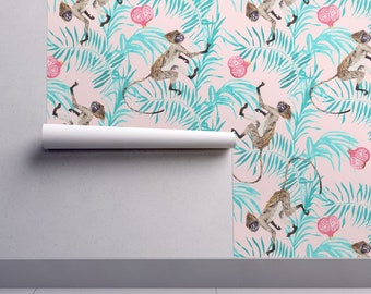 monkey wallpaper etsy