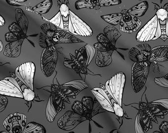 Black And White Butterfly Wings Geometric Fabric Printed by Spoonflower BTY