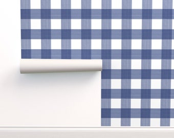 Blue Plaid Wallpaper Etsy