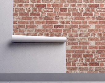 brick wallpaper etsy