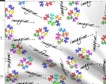 Puzzle Fabric Etsy