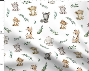 FLANNEL FABRIC-Pre Cut yardage-Zoo Animals Nursery Fabric 100/% Cotton Fabric
