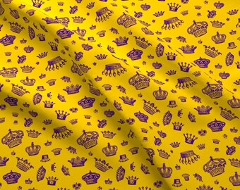 Royal Queen King Upholstery Fabric Crowns Fabric Printed by Spoonflower BTY