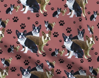 Boston Terrier Fabric Etsy