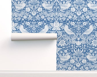 Blue White Wallpaper Etsy