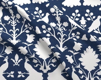 Stoffe fabrics Baumwolle Jardinere Blumen Vögel vintage