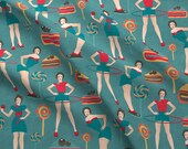 Pin Ups Fitness Fabric - Pin Up Fitness By Kociara - Pin Ups Fitness Exercise Sweets Weight Loss Cotton Fabric By The Yard With Spoonflower
