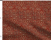 Persian Rug Fabric - Heriz Fans Red By Amyvail - Persian Rug Traditional Ornate Patterned Heriz Cotton Fabric By The Yard With Spoonflower