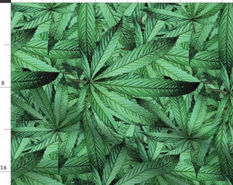 Cannabis Collage Fonts Nugs Marijuana Fabric Printed by Spoonflower BTY