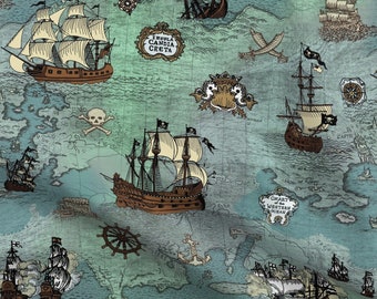 CLEARANCE YARD CHILDREN PIRATES SHIPS TREASURE ISLAND SEA SKULL CROSSBONES ST