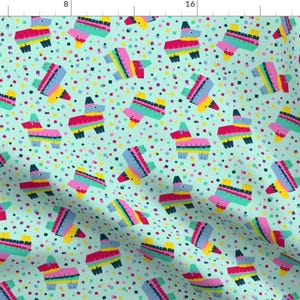 Pinata Party Fabric -Piñata Party! By Nadiahassan- Pinata Birthday Party Fiesta Hispanic Colorful Cotton Fabric By The Yard With Spoonflower