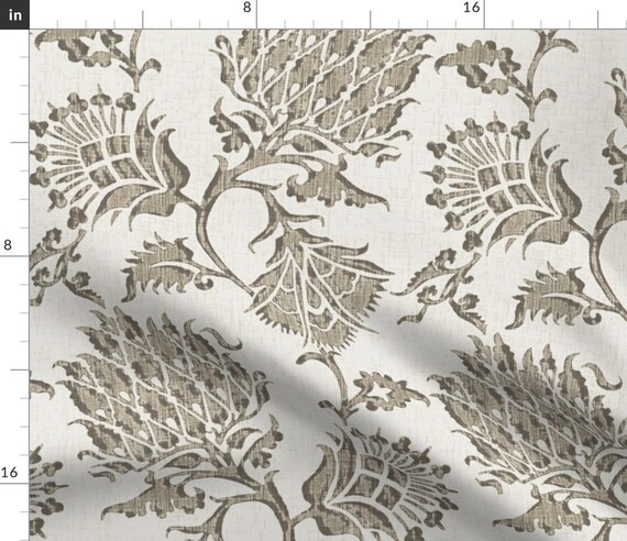 French Floral Fabric Contessa Taupe By Willowlanetextiles - Etsy België