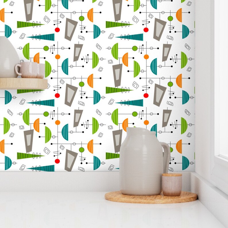 Mid Century Modern Wallpaper Atomic Era by Hot4tees Bgyahoo - Etsy