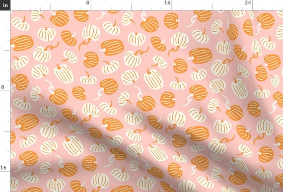Boho Autumn Apparel Fabric - Pink Boho Pumpkins by kelsipope - Fall Pumpkin Halloween Thanksgiving Harvest Clothing Fabric by Spoonflower
